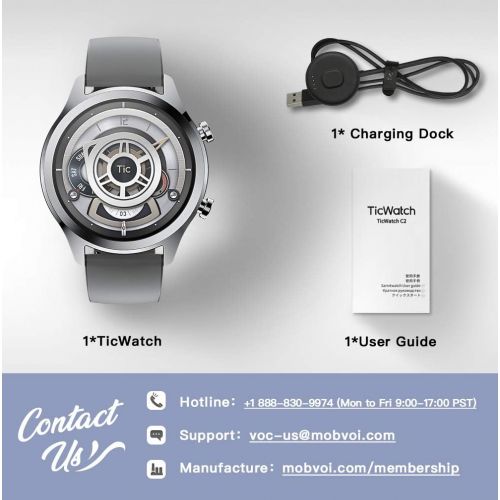  [아마존핫딜][아마존 핫딜] Ticwatch C2, Wear OS Smartwatch for Women with Build-in GPS, Waterproof, NFC Payment, for iOS and Android (Platinum)