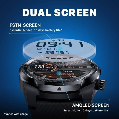  [아마존핫딜][아마존 핫딜] Ticwatch Pro 4G/LTE, Dual Display Smartwatch, Sleep Tracking, Swim-Ready, Long Battery Life, Cellular Connectivity for Verizon Phone Plan Users Available, 4G/LTE Service only Avail