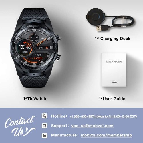  [아마존베스트]Ticwatch Pro 4G/LTE, Dual Display Smartwatch, Swim-Ready, Long Battery Life, Cellular Connectivity for Verizon Phone Plan Users Available, Only Available in US