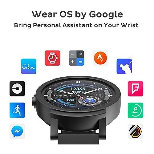  [아마존베스트]Ticwatch E most comfortable Smartwatch-Shadow,1.4 inch OLED Display, Android Wear 2.0,Compatible with iOS and Android, Google Assistant