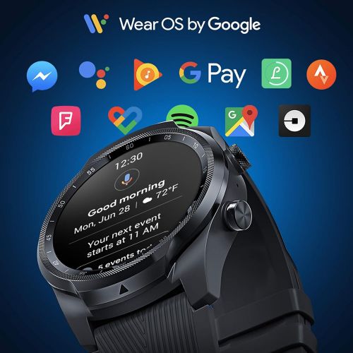  TicWatch Pro 4G LTE Cellular Smartwatch GPS NFC Wear OS by Google Android Health and Fitness Tracker with Calls Notifications Music Swim Sleep Tracking Heart Rate Monitor US Versio