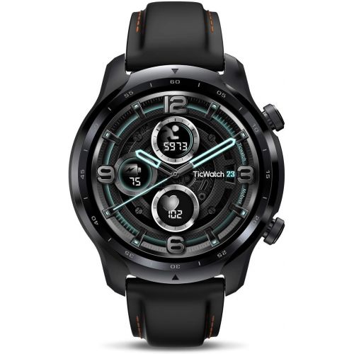  [아마존베스트]TicWatch Pro 3 GPS Smart Watch Mens Wear OS Watch Qualcomm Snapdragon Wear 4100 Platform Health Fitness Monitoring 3-45 Days Battery Life Built-in GPS NFC Heart Rate Sleep Tracking