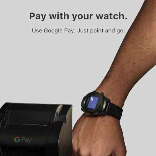  Ticwatch TicWatch Pro Bluetooth Smart Watch, Layered Display, NFC Payment, Google Assistant, Wear OS by Google (Formerly Android Wear),Compatible with iPhone and Android (Black)