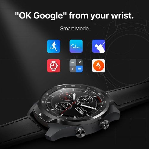  Ticwatch TicWatch Pro Bluetooth Smart Watch, Layered Display, NFC Payment, Google Assistant, Wear OS by Google (Formerly Android Wear),Compatible with iPhone and Android (Black)