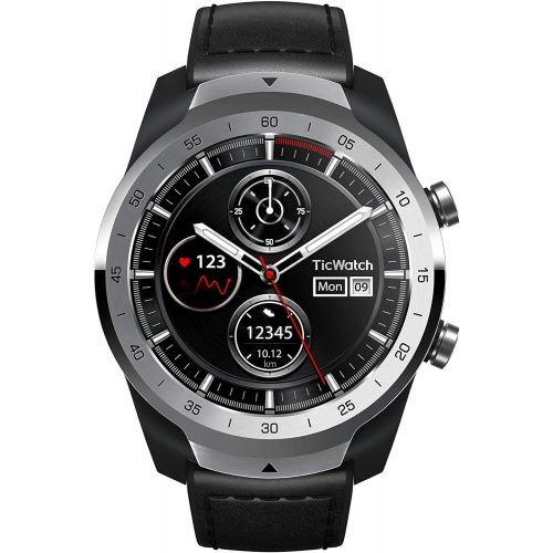  Ticwatch TicWatch Pro Bluetooth Smart Watch, Layered Display, NFC Payment, Google Assistant, Wear OS by Google (Formerly Android Wear),Compatible with iPhone and Android (Black)