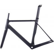 Tideace Cycling 700C Full Carbon Road Bike Frame Aero Racing Bicycle Carbon Frameset BSA System Size 49/51/54/56/58CM