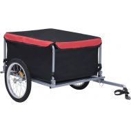 Tidyard Bike Cargo Trailer with Foldable Drawbar and Removable Cargo Compartment 2 Wheels Quick-Release Bike Wagon Trailer 53.5 x 28.3 x 22.8 Inches (L x W x H)