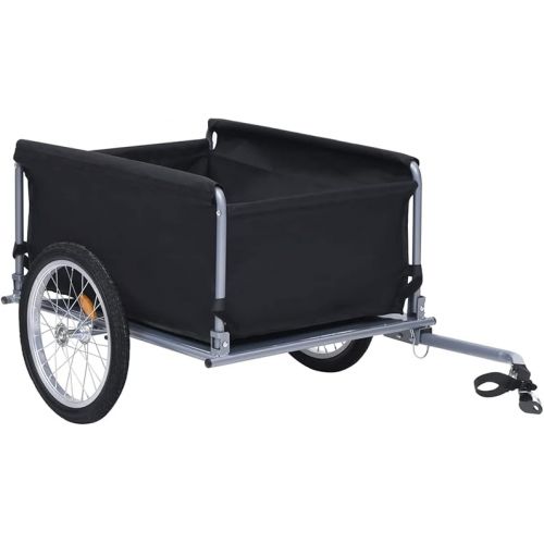  Tidyard Bike Cargo Trailer with Foldable Drawbar and Removable Cargo Compartment 2 Wheels Quick-Release Bike Wagon Trailer 53.5 x 28.3 x 22.8 Inches (L x W x H)
