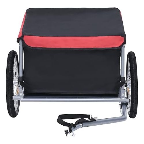  Tidyard Bike Cargo Trailer with Foldable Drawbar and Removable Cargo Compartment 2 Wheels Quick-Release Bike Wagon Trailer 53.5 x 28.3 x 22.8 Inches (L x W x H)