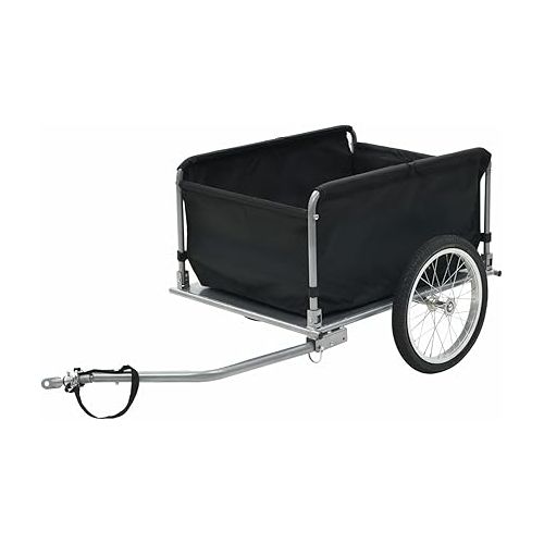  Tidyard Bike Cargo Trailer with Foldable Drawbar and Removable Cargo Compartment 2 Wheels Quick-Release Bike Wagon Trailer 53.5 x 28.3 x 22.8 in Black and Yellow