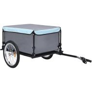 Tidyard Bike Cargo Trailer with Foldable Drawbar and Removable Cargo Compartment 2 Wheels Quick-Release Bike Wagon Trailer 53.5 x 28.3 x 22.8 in Black and Blue