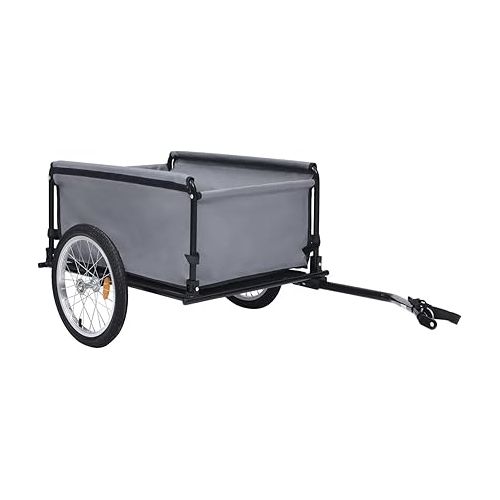  Tidyard Bike Cargo Trailer with Foldable Drawbar and Removable Cargo Compartment 2 Wheels Quick-Release Bike Wagon Trailer 53.5 x 28.3 x 22.8 in Black and Blue