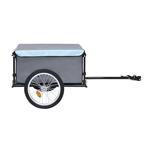  Tidyard Bike Cargo Trailer with Foldable Drawbar and Removable Cargo Compartment 2 Wheels Quick-Release Bike Wagon Trailer 53.5 x 28.3 x 22.8 in Black and Blue