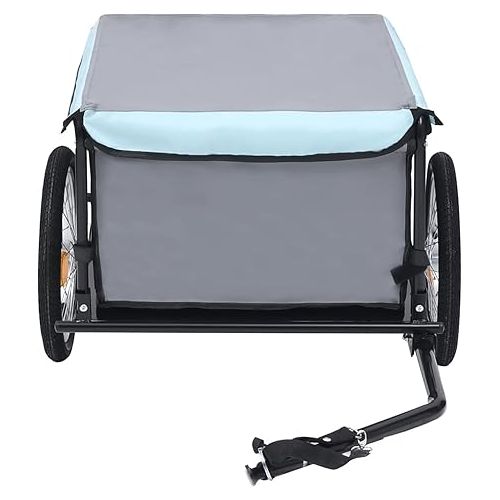  Tidyard Bike Cargo Trailer with Foldable Drawbar and Removable Cargo Compartment 2 Wheels Quick-Release Bike Wagon Trailer 53.5 x 28.3 x 22.8 in Black and Blue