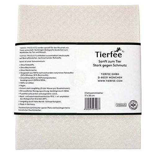  [아마존베스트]Tierfee Animal Fairy Certified Organic Carpet and Upholstery Cleaner + Sponge Towels