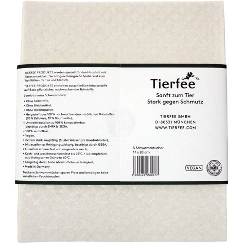  [아마존베스트]Tierfee Animal Fairy Certified Organic Carpet and Upholstery Cleaner + Sponge Towels