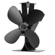 tiezhi 4 Blade Fireplace Fan, 7.48x7.67 inch Heat Powered Stove Fan for Wood/Log Burner/Fireplace More Warm air Than 2 Blade Fan Eco Friendly Circulating Warm air Saving Fuel Effic