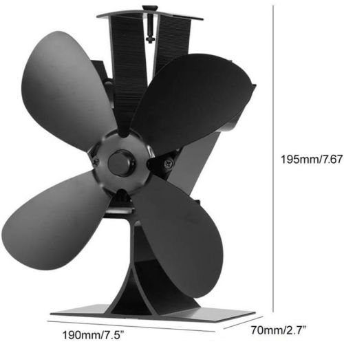  tiezhi 4 Blade Fireplace Fan, 7.48x7.67 inch Heat Powered Stove Fan for Wood/Log Burner/Fireplace More Warm air Than 2 Blade Fan Eco Friendly Circulating Warm air Saving Fuel Effic