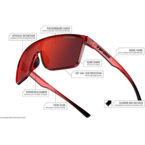  Tifosi Sanctum Sunglasses, Ideal For Cycling, Golf, Hiking, Running, Tennis & Pickleball, Lifestyle