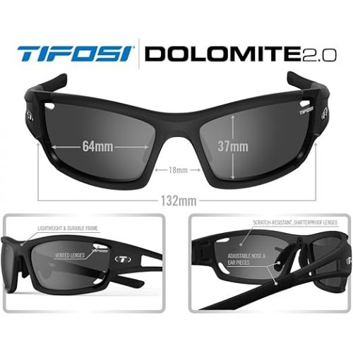  Tifosi Dolomite 2.0 Wrap Polarized Sunglasses Mens & Womens - Ideal For Cycling, Fishing, Hiking & Running.