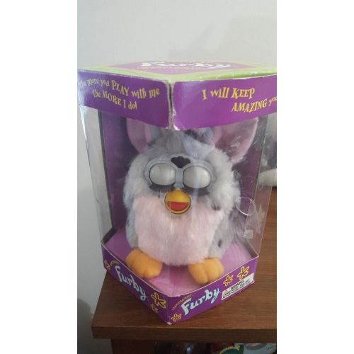  1998 Original FURBY by Tiger Electronics Pink Belly & Grey wSpots 70-800 in Box