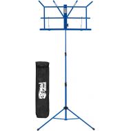 Mad About MA-MS04 Folding Music Stand - Easy Folding Portable Sheet Music Holder with Carry Bag, Blue