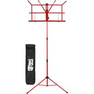 Mad About MA-MS03 Folding Music Stand - Easy Folding Portable Sheet Music Holder with Carry Bag, Red