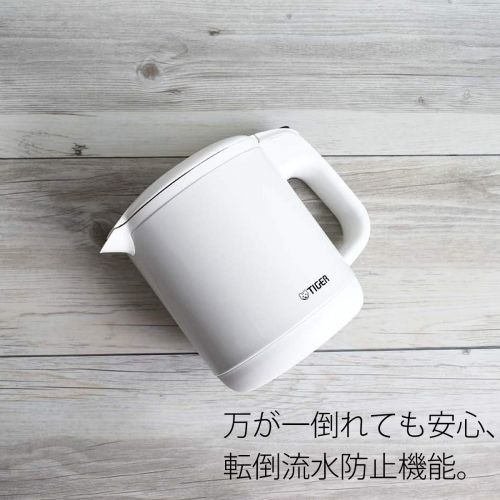  Tiger TIGER Steam-Less Electric Kettle Wakuko 0.8 liters Pearl White PCH-G080-WP