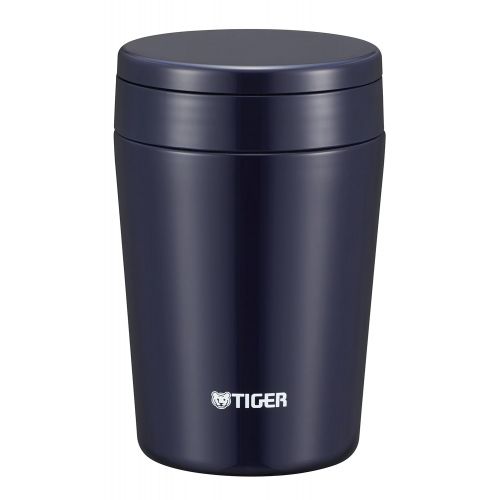  Tiger thermos vacuum insulation soup jar 380ml warm lunch box wide-mouth round-bottom indigo blue MCL-B038-AI
