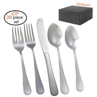 Tiger Chef TigerChef TC-20332 Flatware Set, 18/8 Stainless Steel Cutlery Silverware Sets Service for 4, Avant-Grade