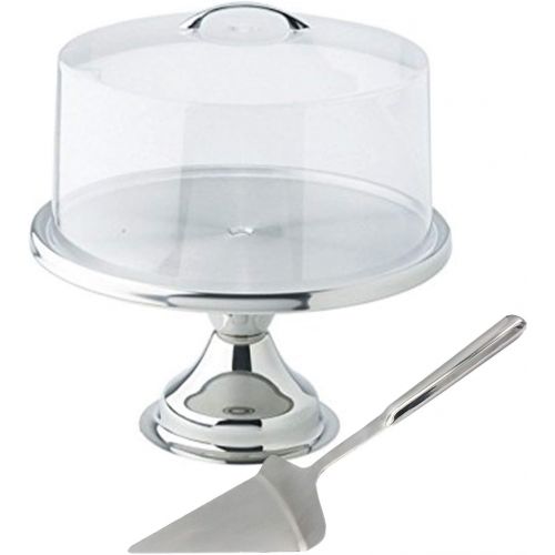  Tiger Chef 13 Stainless Steel Cake Stand Set With Acrylic Cover And Pie Spatula