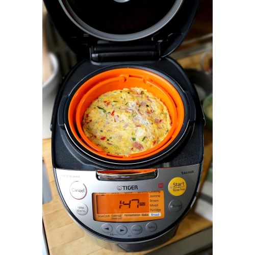  Tiger Corporation Tiger JKT-S10U-K IH Rice Cooker with Slow Cooking and Bread Making Function Stainless Steel, Black 5.5-Cup