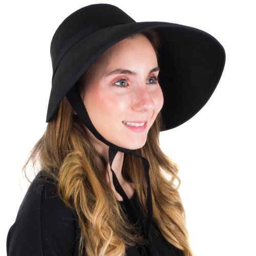  Tigerdoe Black Bonnet - Victorian Bonnet - Bonnet Hat - Felt Bonnet - Medieval Hat for Women