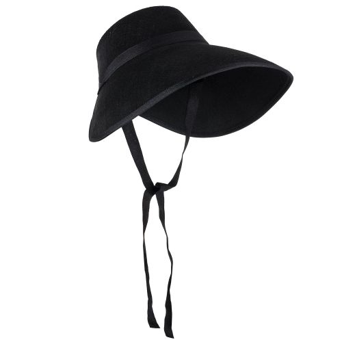  Tigerdoe Black Bonnet - Victorian Bonnet - Bonnet Hat - Felt Bonnet - Medieval Hat for Women
