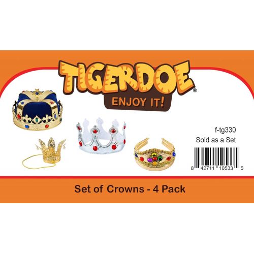  Tigerdoe Kings Crown - Royal King Crowns and Princess Tiara - Queen Costume Accessories