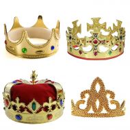 Tigerdoe Kings Crown - 4 Pack - Royal King Crowns and Princess Tiara - Costume Accessories