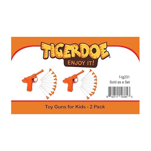  Toy Guns - (2 Pack) - Toy Dart Guns for All Ages - Blaster Toy Gun with Darts - Dart Shooter Toys for Kids- 2 Guns and 20 Darts - Fun Activities for Boys and Girls - Toys by Tigerdoe