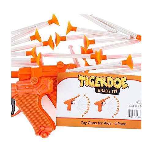  Toy Guns - (2 Pack) - Toy Dart Guns for All Ages - Blaster Toy Gun with Darts - Dart Shooter Toys for Kids- 2 Guns and 20 Darts - Fun Activities for Boys and Girls - Toys by Tigerdoe