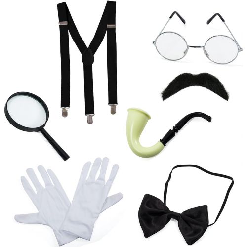  [아마존베스트]Detective Costume - 7 Pc Costume Accessories, Spy Costume, Spy Kit - Secret Agent Costume by Tigerdoe