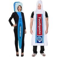 Couples Costumes - Toothbrush and Toothpaste Costume - 2 Pc Set - Halloween Dress Up - Funny Costumes Tigerdoe