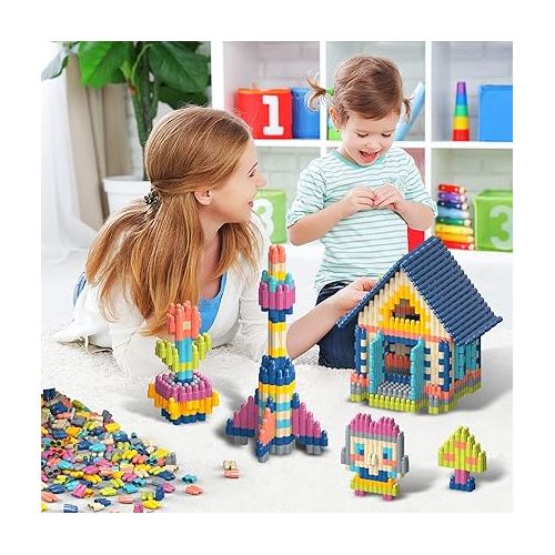  Kids 1120pcs Building Blocks Set Educational STEM Building Toy, Construction Block Toys Set Learning Playset Kit for Boys Girls, Child Brain Development Preschool Kindergarten Toy Age 3+