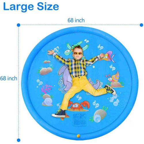  Tigerhu Sprinkler for Kids, Splash Plat Mat, and Wading Pool for Learning  Boyss and Girlss Sprinkler Pool, 68 Inflatable Water Toys  Outdoor Swimming Pool for Babies and Toddler