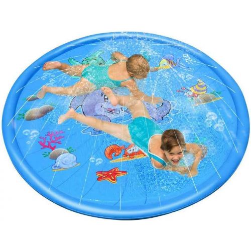  Tigerhu Sprinkler for Kids, Splash Plat Mat, and Wading Pool for Learning  Boyss and Girlss Sprinkler Pool, 68 Inflatable Water Toys  Outdoor Swimming Pool for Babies and Toddler