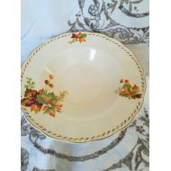 /TigsTreasureTrove China Bowls a Set of 6. Grindley Cream Petal design from England. Large Bowls with Autumnal colours and Design. 53