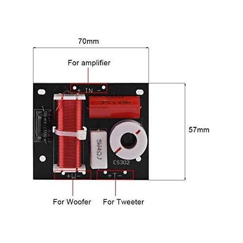  [아마존베스트]-Service-Informationen 3-Way Module Audio Speaker Frequency Divider Adjustable Audio Board Crossover Full Range Treble Bass