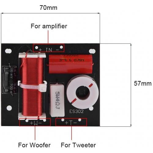  [아마존베스트]-Service-Informationen 3-Way Module Audio Speaker Frequency Divider Adjustable Audio Board Crossover Full Range Treble Bass