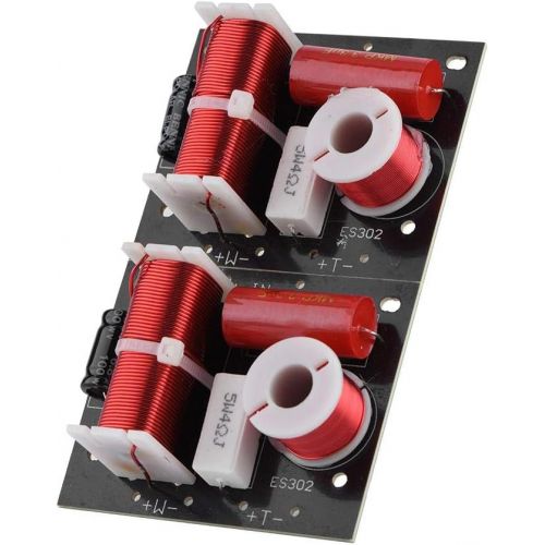  [아마존베스트]-Service-Informationen 3-Way Module Audio Speaker Frequency Divider Adjustable Audio Board Crossover Full Range Treble Bass