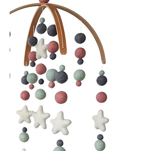  Tik Tak Design Co. Navy Star Baby Mobile by Tik Tak Design Co  Felt Ball Mobile for Your Boy or Girl Babies Bed...