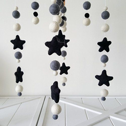  Tik Tak Design Co. Navy Star Baby Mobile by Tik Tak Design Co  Felt Ball Mobile for Your Boy or Girl Babies Bed...