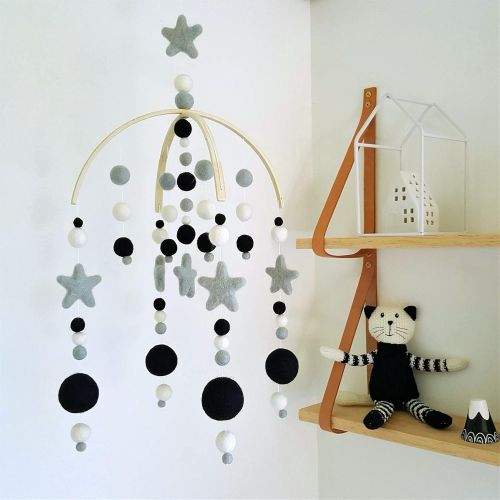  Tik Tak Design Co. Navy Star Baby Mobile by Tik Tak Design Co  Felt Ball Mobile for Your Boy or Girl Babies Bed...